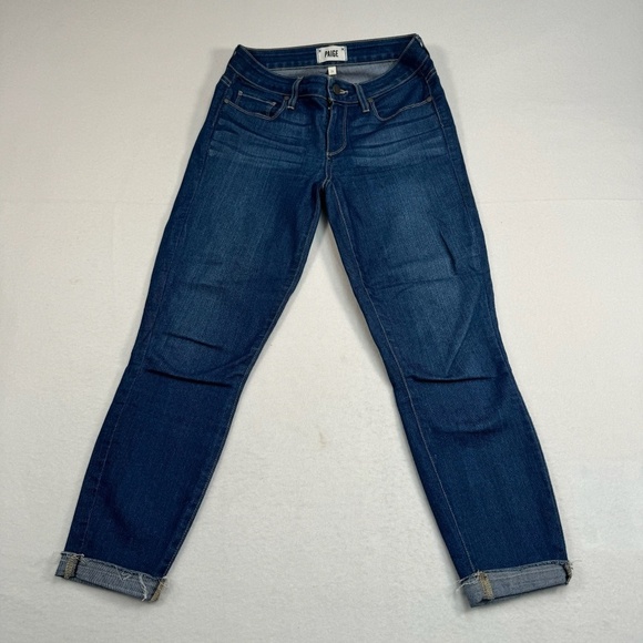 Paige Verdugo Crop Womens Size 28 Mid Rise Dark Wash - Picture 1 of 11